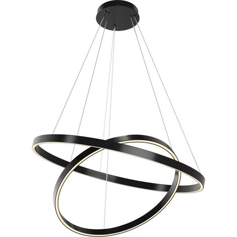 Maytoni Rim Suspension LED Rim noire 3000-4000K à intensité variable