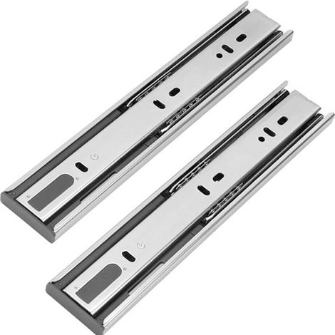 Glissières de tiroir à fermeture douce - 25 cm - Set de 2 - Glissières à billes - Entièrement extensibles - Glissières pour clavier - Pour Armoires, bacs d'entrepôt et applications industrielles (1/5)