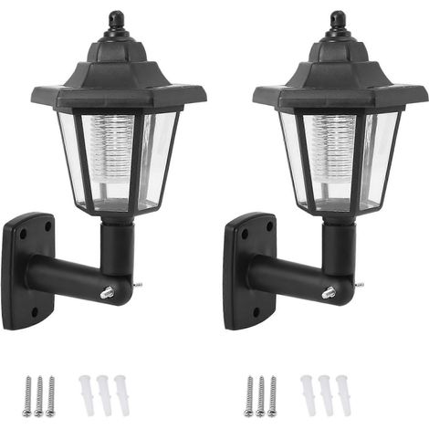 2 x Lanternes solaires LED d'extérieur pour jardin, clôture ou mur (1/5)
