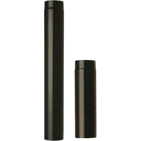 1PZ TUBO PLUS IN ACCIAIO PORCELLANATO H50 CM DIAMETRO 12 CM COLORE NERO OPACO