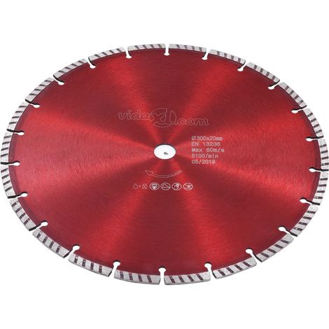 Disque de coupe diamanté avec acier turbo 300 mm