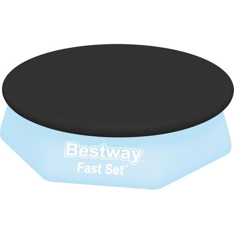 Bestway – Bâche de piscine 240 cm – 100 % PVC résistant – Trous de drainage pour évacuation – Facile à fixer avec cordons (1/5)