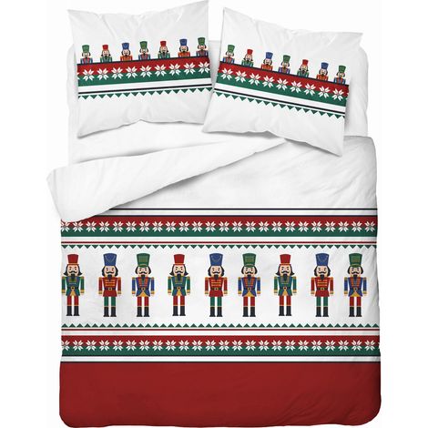 Parure de lit de Noël 220x200 Casse-Noisette Rouge 100% Coton (1/5)