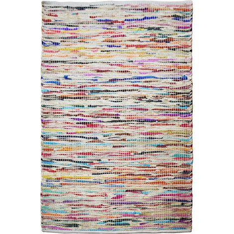 Tappeto intrecciato Sienna in juta e cotone multicolore (1/4)