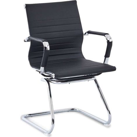 Silla confidente París acabado negro, Fondo : 60 cm, Ancho: 49 cm, Alto: 89 cm (1/2)