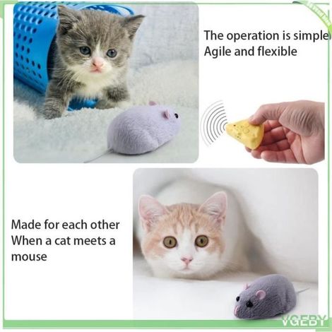 Jouet Souris Télécommandée - V GEBY - Rat Réaliste - 4 Modes - Contrôle Facile - 7,5 m Portée (1/4)