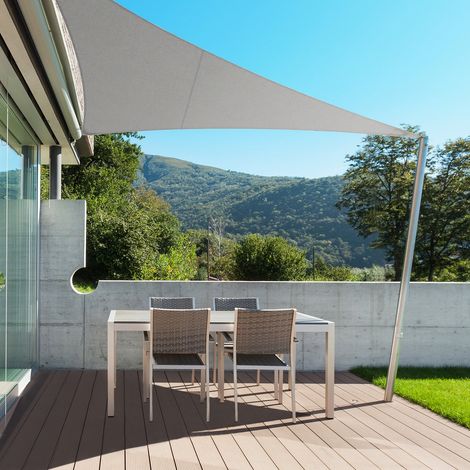 Voile d'ombrage Hydrofuge Gris 3,6 x 3,6 x 5,1 m (1/5)