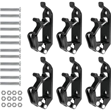 6 Piece Excavator Brackets for Roof Racks, Excavator Brackets for Roof Racks, Metal and Rubber Excavator Mounting Brackets for Truck Accessories (Black) (1/5)