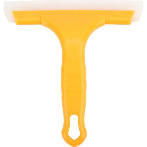 Balai raclette multifonction jaune silicone doux anti-rayures universel pour vitres auto, cuisine et salle de bain (1/5)