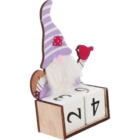 Calendrier de Noël Bois avec Blocs Numériques Interchangeables Calendrier de Table Perpétuel pour Bureau ou Étagère (1/5)