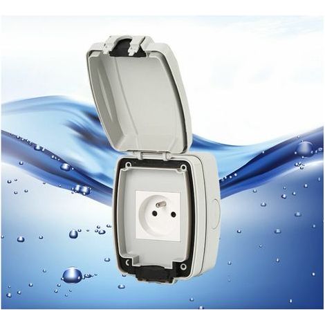 Prise Exterieure Etanche Ip66, Prise Murale Anti Poussière, Prises Electriques Murales Jardin pour Intérieur et Extérieur (Single Prise) (1/5)