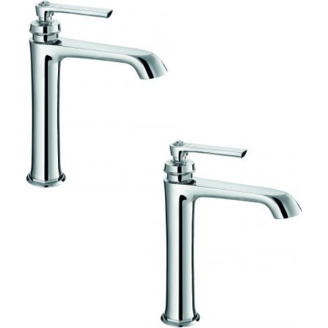 Juego de dos mezcladores retro de lavabo alto PAINI Lady's 180 Chrome