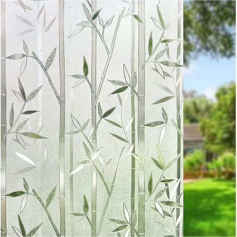 Film Intimité Vitre - 60 cm x 200 cm - Motif Bambou - Adhésion Électrostatique Sans Colle - Pour Fenêtre Intérieure - 1 Pièce (1/5)