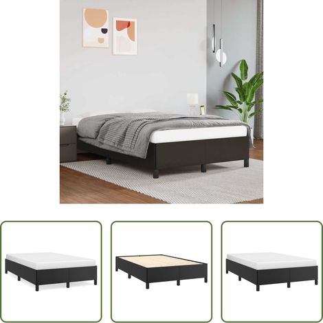 Kunstlederbett - Bettgestell ohne Matratze Schwarz 120x190 cm Kunstleder (1/5)
