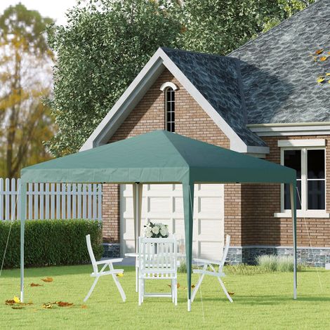 Outsunny 3x3m Gartenpavillon, Faltpavillon, UV-beständig, inklusive Tragetasche, grünes Oxford-Gewebe