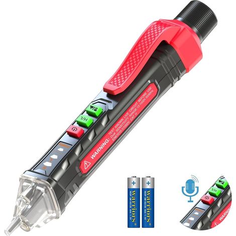 Bardusch-Testeur de tension à annonce vocale, testeur de tension sans contact, testeur électrique, avec lampe torche LED intégrée et voyant rouge. (1/5)