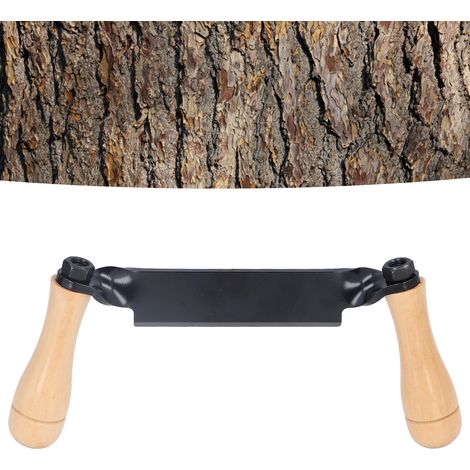 Couteau à bois droit en acier tungstène, manche en bois, outil de dégauchissage durable pour poteaux de clôture et billes, 20 cm