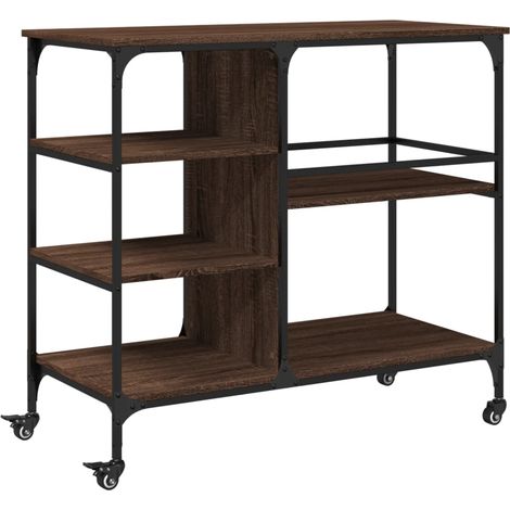 Maison Exclusive - Carrello Cucina Rovere Marrone 100x45x89,5 cm Legno Multistrato