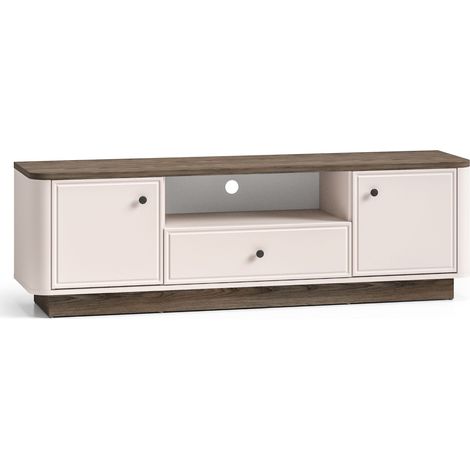 Selsey Vilavio – TV-Lowboard 2-türig, Schublade & Fach, Kaschmir/Eicheoptik Dunkel, 160 cm