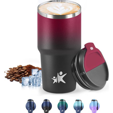 Mug Isotherme 600 ML, Réutilisable, Tasse Isotherme pour Café, Acier Inoxydable 304, Emporter, Anti-fuite, Double Paroi, Étanche Gobelet de Voyage pour Café Chaud et Froid, Lait et Thé (1/5)