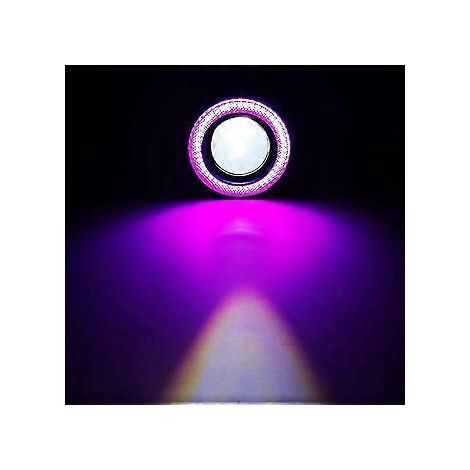 2 Stück Auto-Nebelscheinwerfer Angel Eyes Halo Ring Runde LED-Scheinwerfer Universal-Fahrlicht (3 Zoll Rosa)