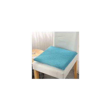 (40 x 40 x 4 cm, bleu) Coussin d'assise en mousse à mémoire de forme, coussin d'assise carré pour la stabilité et le soutien, convient aux chaises de bureau et aux fauteuils roulants - Housse d'assise (1/4)