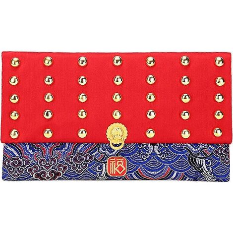 Enveloppes rouges du Nouvel An chinois, enveloppes porte-bonheur, cadeaux de vœux, Hong Bao, pochettes rouges pour les fêtes de mariage-Wavy Blue