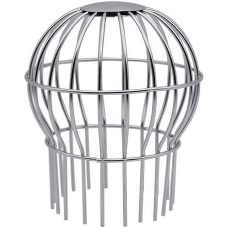 Grille de protection pour gouttière en acier inoxydable 304 (5 cm) : compatible avec descentes pluviales rondes 4,4-6,7 cm, retient feuilles/graines/débris, inclut outil de nettoyage de gouttières (1/4)