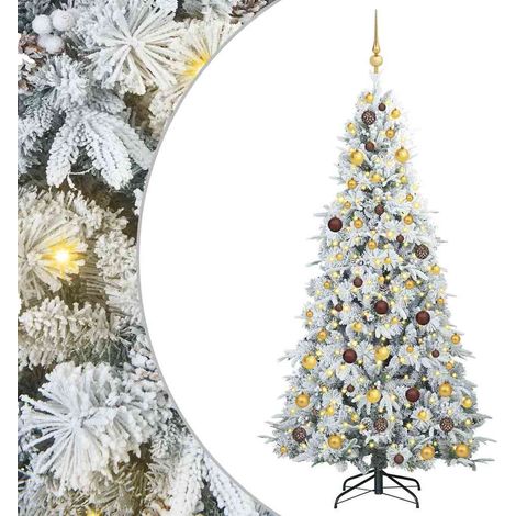 Albero di Natale Artificiale con Rami Pieghevoli Bianco 210 cm vidaXL (1/5)