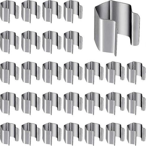 Clips de fixation pour moustiquaires, 30 pièces par paquet, pour installer des moustiquaires sur les terrasses, les balcons et les garages. (1/5)