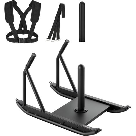 VEVOR Trineo de Pesas, Trineo de Entrenamiento de Fuerza para Mejorar la Velocidad en Ejercicios Atleticos, Equipo de Fitness con Asa, Compatible con Discos de Pesas 25/51 mm, 745 x 440 x 475 mm