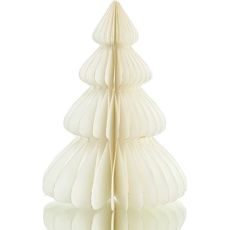POSIWIO Weihnachtsdeko Tanne Weiß mit Glitter Ø 10 cm Höhe 15 cm - Papier