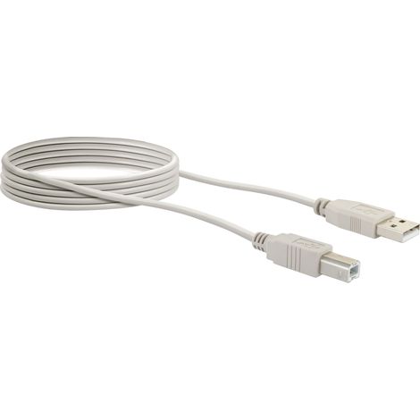Schwaiger USB Anschlusskabel CK1551 531 grau, 1,5m, 1x USB 2.0 A Stecker / 1x USB 2.0 B Stecker Anschlusskabel (1/3)