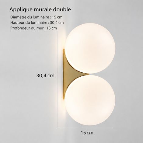 Applique murale globe verre nordique doré modèle B lumière chaude LED intérieur 3 kg – Livraison gratuite