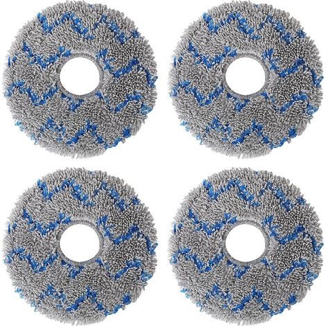 Chiffons de vadrouille 4 pièces pour Roborock Q Revo pour pièces de rechange pour aspirateur Roborock P10, tampons de vadrouille lavables et réutilisables (1/5)