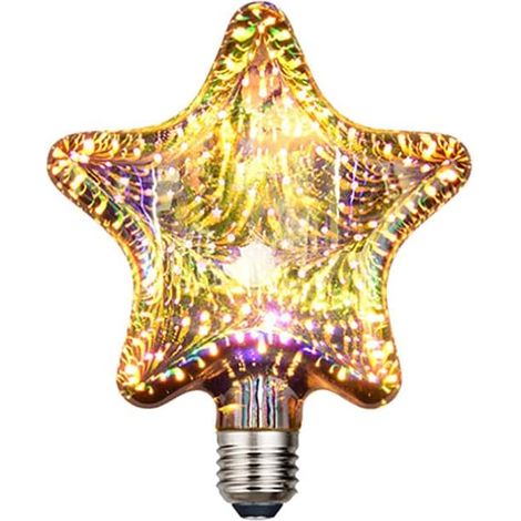 Ampoule LED vintage, E27, couleur blanc chaud, thème Noël, effet 3D, pour la maison, les cafés, les bars et les environnements intérieurs.-AquaForge (1/5)