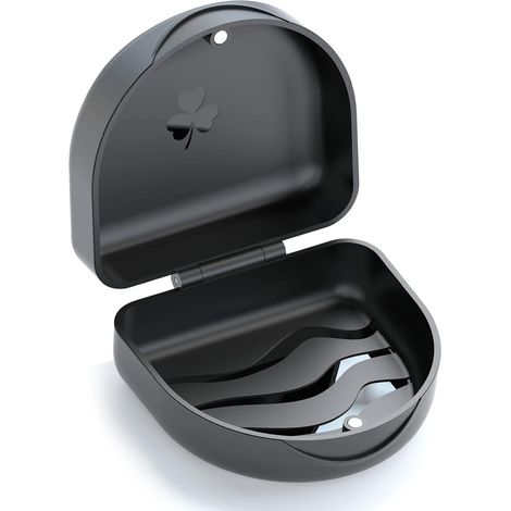 Boîte pour appareils dentaires - Boîte de Rangement - pour Rail - Convient également pour Rail de Morsure, Rail de craquements - 1 boîte KFO (Noir). (1/5)