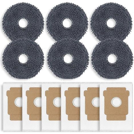 Lot de 12 pièces de rechange : sacs à poussière et lingettes de nettoyage pour aspirateur robot iRobot Roomba Plus 405 Combo/505 Combo. (1/5)