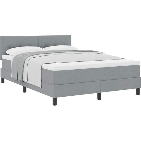 Maison Exclusive - Boxspringbett mit Kopfteil Hellgrau 140 x 200
