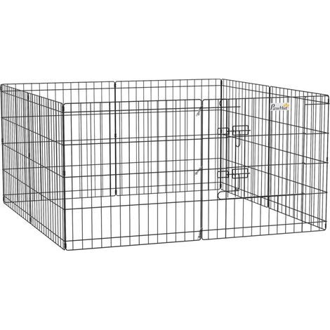 Parc enclos modulable pour chiens lapins rongeurs clôture pour petits animaux intérieur et extérieur pliant 8 panneaux (1/5)