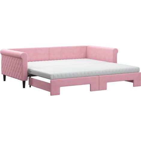 Maison Exclusive - Tagesbett Ausziehbar mit Matratzen Rosa 100x20 (1/5)