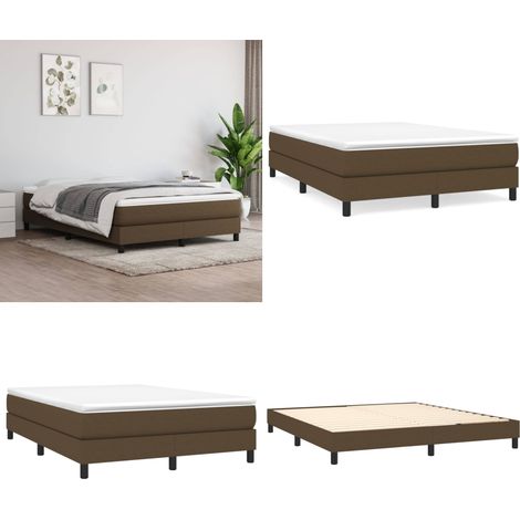 Boxspringbett mit Matratze Dunkelbraun 160x200 cm Stoff - Boxspringbett - Doppelbett - Bettenrahmen - Matratze - Matratzenauflage - Home & Living (1/5)