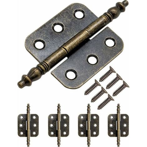 Bisagras para muebles, juego de 5 bisagras de hierro de estilo antiguo, estilo retro, 70 x 35 mm, bronce YYV (1/4)