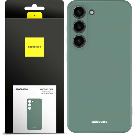 Custodia in silicone Spacecase per Galaxy S23, verde scuro (1/5)