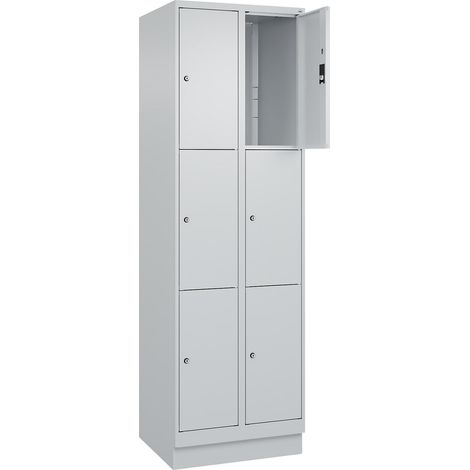 C+P, Vestiaire à 3 casiers Classic PLUS, 2 compartiments, gris