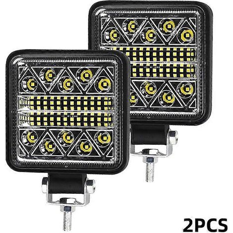 Barre lumineuse LED RXZ 102W, projecteur de travail, feu antibrouillard pour tracteur, SUV et camion, 3030 LED 34SMD, base lumineuse LED carrée fixe (2 pièces) (1/5)