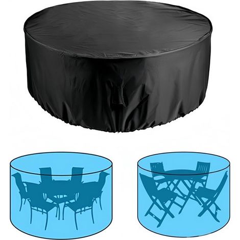 Funda protectora redonda para muebles de patio (280 cm de diámetro x 109 cm de altura): tejido Oxford resistente，impermeable y a prueba de polvo (1/5)
