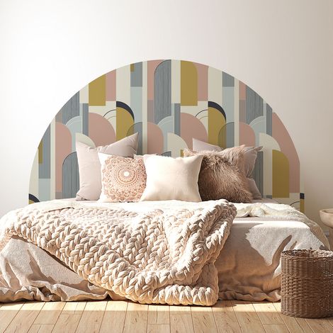 Stickers tête de lit - Arches design - 160 x 130 cm - Pour lits (120 à 140 cm) - Adhésif MAT (1/2)