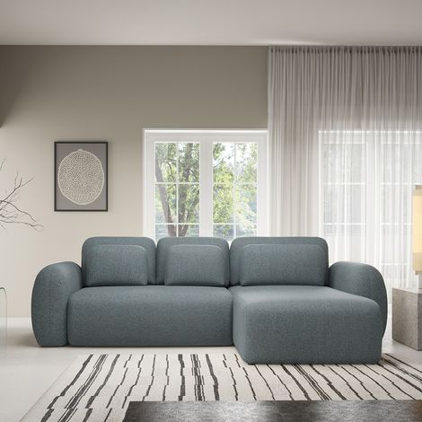 3-Sitzer-Wende- und -Schlaf-Ecksofa mit Truhe Carmela Blau