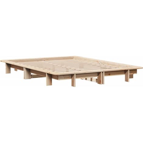 Estructura de cama sin colchón madera maciza de pino 120x190 cm vidaXL (1/4)